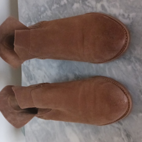 Dolce Vita Neutral Tan Suede Cleo Western Boho Whipstitch Ankle Booties Size 8.5 - Picture 5 of 9